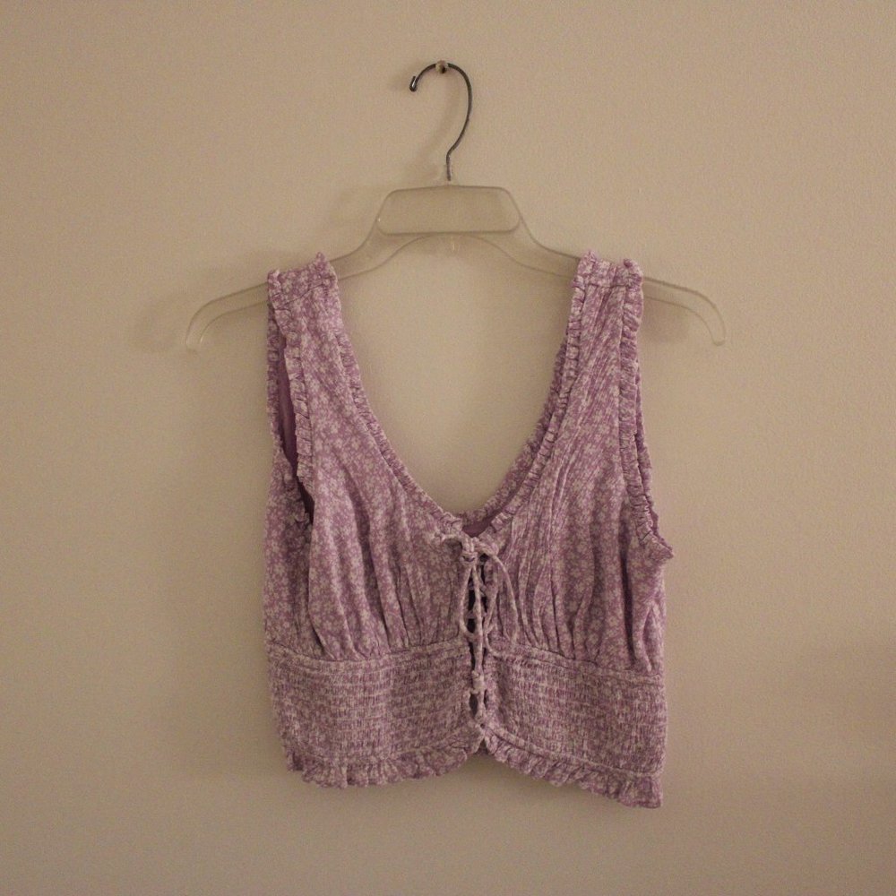 TILLY'S Sky & Sparrow Women's Ditsy Floral Lace Up Peplum Tank